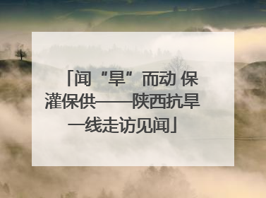 闻“旱”而动 保灌保供——陕西抗旱一线走访见闻