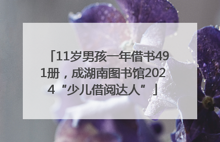 11岁男孩一年借书491册，成湖南图书馆2024“少儿借阅达人”