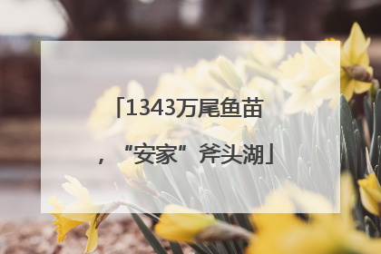 1343万尾鱼苗，“安家”斧头湖