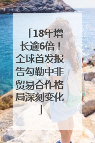 18年增长逾6倍！全球首发报告勾勒中非贸易合作格局深刻变化