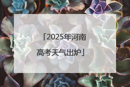 2025年河南高考天气出炉