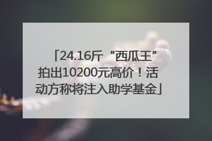 24.16斤“西瓜王”拍出10200元高价！活动方称将注入助学基金