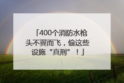 400个消防水枪头不翼而飞，偷这些设施“真刑”！