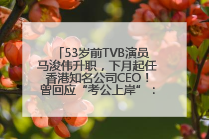 53岁前TVB演员马浚伟升职，下月起任香港知名公司CEO！曾回应“考公上岸”：真不是公务员