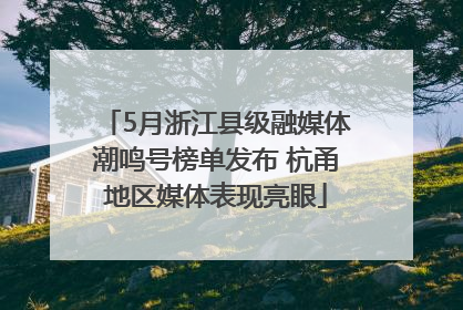 5月浙江县级融媒体潮鸣号榜单发布 杭甬地区媒体表现亮眼